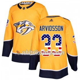 Nashville Predators Trikot Viktor Arvidsson 33 Adidas 2017-2018 Gold USA Flag Fashion Authentic - Herren